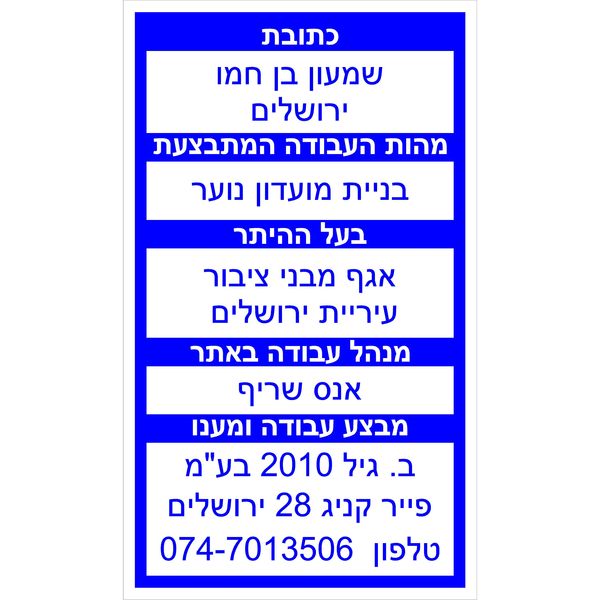 שלטי פח אלומיניום בגדלים שונים