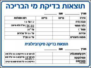 תוצאות בדיקת מי הבריכה